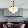 Люстра французское роскошное дерево формируется стеклянная потолочная люстра для гостиной спальни вилла круглый крытый освещение декоративное лампа