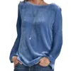 Women's Blouses Pullover Top Thick Elastic Warm Autumn Winter Solid Color Sweatshirt Jumper Blouse Daily Clothing