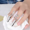 12 Stücke Personalisierte Mode Kreative Offene Finger Joint Ring Für Frauen Intarsien Strass Nagel Abdeckung
