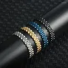 Link armbanden luxe roestvrij staal zwart blauw gouden horlogeband ontwerp heren armbanden voor man armband manchet sieraden geschenken