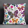 Pillow Case Home Office Decor Cushion Cover Vintage Butterfly Pillowcase Bedroom Living Room