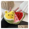 Keychains Lanyards Ins Cute High Grade Watermelon Key Chain Pendant Rex Hair Car Bag Hanging Gift Doll Drop Delivery Fashion Acces281V