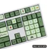 Tillbehör XDA -profil Set Japanese Green Tea Keycaps PBT SubliMation för GMK 61/64/68/84/87/96/980/104/108 Mekaniskt tangentbord 7U Space