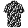 Camicie casual da uomo Camicia a cavallo bianco Silhouette animale Spiaggia Camicette larghe hawaiane Harajuku Manica corta Abbigliamento grafico oversize
