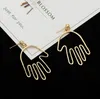 Stud Earrings Shuangshuo 2023 Fashion Big Hollow Hamsa For Women Vintage Jewelry Hand Palm Fancy Party Gift Brincos