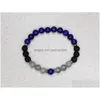 Bärade sträng naturliga lapis lazi armband vara mens gåva för män yoga mala pärlor armband lava sten labradorite droppleverans smycken dhzig