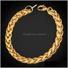 Bracelets de link de corrente colares de pulseira de aço inoxidável de aço inoxidável jóias de jóias douradas/preto colorido por atacado Hiphop h215 entrega de queda dhqlhh