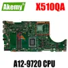 Moederbord X510qa Motherboard w/ A129720 CPU voor ASUS X510QA X510QR X510Q X510 Laptop Motherboard X510QA Maineboard