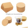 Mats Pads Plain Cork Coasters Round Square Drink Wine Coffee Pot Cup Mat Party Home Bar Table Anti Scald Cushion 0 65Zp G2 Drop De Dha9U