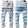 Jeans Skiny Jeans Jeans de Designer para Mens Homem Branco Rocha Preta Revival Jeans Biker Calças Man Pant Broken Burs