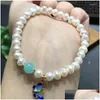 Beaded Strand Wholesale Natural Pearl Bracelets Beads With Tianhe Stone Bead Roasted Butterfly For Women Jewelry Joursneige Drop Deli Dhjta