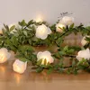 Dekoratif Çiçekler 1.5m 3m LED Gül Çiçek Çelenk Yapay Bitki Yaprak Yaprak Vine Peri Işıkları Düğün Ev Bahçesi Dekorasyon Partisi Malzemeleri