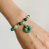 Braccialetti con ciondoli Pace Fibbia per donna Uomo Bianco Perla Rosa Quarzi Labradorite Occhio di tigre Pietra Malachite 8MM Perline