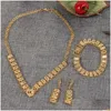 Earrings Necklace Gold Color Dubai Jewellery Set Turkish Egyptian Algeria Moroccan S Jewelry Drop Delivery Sets Dh6Pu