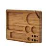 Accessori Vassoio di rotolamento in legno naturale Fumo domestico portatile con scanalatura Vassoi di rotoli di tabacco quadrati squisiti Goccia di sigarette Deli Dhk2B