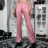 Pantalon femme Capris femme taille haute rose imprimé léopard Y2k automne maigre Flare été pantalon décontracté E fille Streetwear