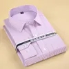 Men's Dress Shirts Large Size Business Casual Long Sleeved Shirt White Blue Black Smart Male Social For Plus 43 44 45 46 47 48