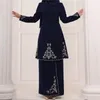 Ethnic Clothing Muslim Women Long Sleeve Tops Skirt Set Islamic Abaya Dubai 2023 Turkey Outfit Ramadan Prayer Clothes 2 Piece Dress Kaftan