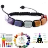 Perline Strand 7 Chakra Pietra Bracciali Guarigione Reiki Pietre Preziose Naturali Per Le Donne Ragazze Yoga Catena Da Polso Corda Intrecciata Goccia Consegna Ebreo Dh3Mc