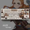 Комбинации Genshin Impact Theme ALOY Колпачки для клавиш из Pbt-материала 108 набор клавиш для механической клавиатуры OEM-профиль Только колпачки для клавиш ManyuDou