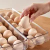 Förvaringsflaskor 12/14 rutnät Ägg Box Magasinbehållare Kök Kylskåp Egg Transparent Dispenser lufttätt färskt bevarande