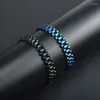 Link armbanden luxe roestvrij staal zwart blauw gouden horlogeband ontwerp heren armbanden voor man armband manchet sieraden geschenken