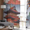 Vorhang Japanische Geisha Tüll Vorhänge für Wohnzimmer Schlafzimmer Dekor Chiffon Sheer Voile Küche Fenster