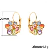 Stud Earrings Women's Cute Crystal Flower Gold Plated Small Bridal Wedding Jewelry Girls Birthday Gifts