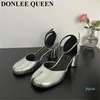 Sandals 2023 Fashion Chunky Heels Women Party Dress Shoes Split Toe Tabi Pumps Ankle Strap Sandal Designer Mary Jane Mujer