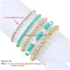 Beaded Strand Lalynnly Womens Bouncy Soft Y Resin Simation Pearl Love Alphabet Flowers Bracelet Female Hand Chain Jewelry Gift B1455 Dh5Vk