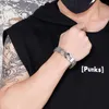 Link armbanden herenglazen roestvrij staal mode gepersonaliseerd eenvoudige hiphop punk heren armband sieraden gratis schip