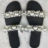 Slippers Ladies Bohemian Pearl Aberta Sandals planas Crystal Flip Flip Summer Shoes Style 2023 Transparent