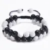 Brin 8 MM Main Lava Rock Bracelet Double Couche Perles Diffuseur D'huile Réglable Empereur Pierre Bracelets Pour Les Femmes