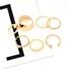 Pierścienie klastra punkowe kobiety ustawione okrągłe serce krystalicznie skręcone otwarte staw złoty pierścień żeńskie urok balowy akcesoria biżuterii