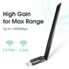 Adapter USB WiFi Adapter Desktop PC 1300Mbps USB 3.0 WiFi Dual Band Network Adapter with 2.4GHz/5.8GHz High Gain Antenna MUMIM
