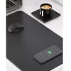 Rests 3 in 1 Large Mouse Pad 15W Qi Wireless Charging Drinks Heating Mousepad Drinks Coaster Plastic Keyboard Mat Big Gaming Mice Pad