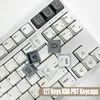 Kombos Anahtar Kapakları XDA Profili PBT KEYCAP 127 Tuşlar/Apple Mac için Set ISO DIY Mekanik Klavye Modu için Minimalist Beyaz Keykap