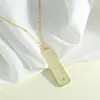 Подвесные ожерелья Sunsll Design Gold/Silver Long Tag Ожерелье 18K настоящий золото, покрытый латунь с цирконом моды, ювелирные изделия