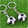 Keychains Lanyards Metal Football Keychain Pendant Lage Decoration Key Chain Souvenir Gift Keyring Drop Delivery Fashion Accessorie Dhuvz