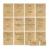 Naszyjniki wisiorek 3PCS 12 Naszyjnik konstelacyjny astrologia horoskop stare angielski znak zodiaku Jewelry z karty MES dla kobiet dziewczęta Dh4wz