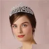 Haarclips Barrettes Princess Tiara Accessoires Wedding Crown Rhinestone Bridal Headwar Crystal Headband Women Hoofdtooi sieraden Dhg3z