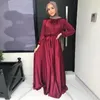 Etnische kleding Abaya Dubai Moslim Fashion Ramadan Satijnen wrap jurk Kaftan Islam Maxi bescheiden jurken Abayas voor vrouwen Turkse vestido