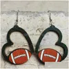 Charm Heart Earrings Football Basketball Soccer Pendant Earring Studs Fashion Accessories Drop Leverans smycken DH7GU