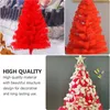 Decorazioni natalizie Albero di pino Piccola scrivania per feste Natale Mini decorazione artificiale Forniture per interni rossi Tavolo per feste Alberi finti decorati