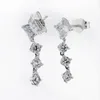 Autentico argento sterling 925 Pandora scintillante rotondo quadrato orecchini pendenti ciondolano momenti zodiacali per orecchini borchie gioielli 290045C01