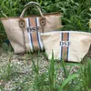 Geschenkpapier, individuell mit Monogramm, gestreift, Braut-Flitterwochen-Segeltuch-Handtaschen, Shopping-Schulter-Jute-Tasche, Brautjungfer, Strand, Mama, Mini-Einkaufstasche, Geschenk-Wr