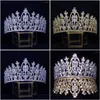 Fermagli per capelli Barrettes Ymor Tiara Fascia per capelli in cristallo Corona da sposa Atmosfera elegante Copricapo da donna Accessori da sposa per feste 110 Dro Dhunt