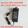 Adapter Genuine 48V 1.875A 90W 5.5x1.7mm CWT 2AAL090R AC Power Supply Adapter For Hikvision Hard Disk Video Recorder Power Charger