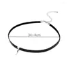 Hanger kettingen Minimalistische sexy verticale bar zwarte lederen ketting choker voor vrouwen meisje feest sieraden trendy geometrische sleutelbeenketting