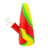 Latest Smoking Colorful Silicone Hookah Bong Pipes Kit Bamboo Shoot Style Bubbler Herb Tobacco Glass Filter Funnel Bowl Spoon Waterpipe Cigarette Holder